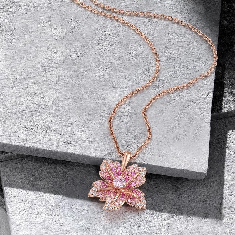 Santuzza Sterling Silver Gemstone Flower Pendant for Women - Image 3